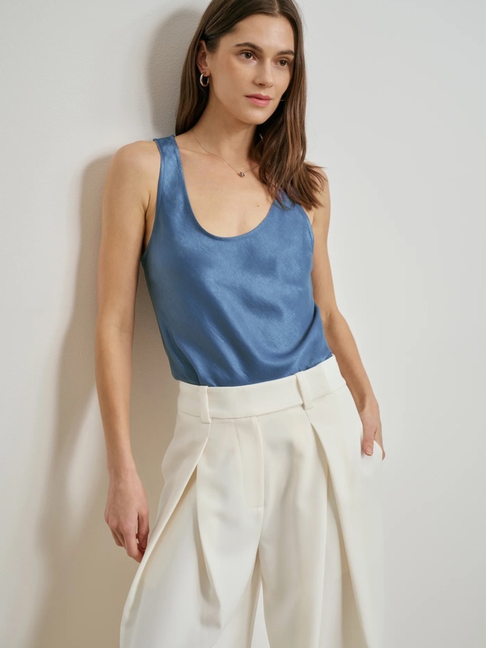 Favorite Daughter THE CLEAN CUT TANK in River Blue, Size L